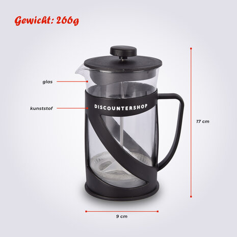 Discountershop Coffee and tea maker | black&transparent | 600ml | plastic & glass | Tea machine | Tea maker | 17cm*9cm Discountershop Coffee and tea maker | black&transparent | 600ml | plastic & glass | Tea machine | Tea maker | 17cm*9cm