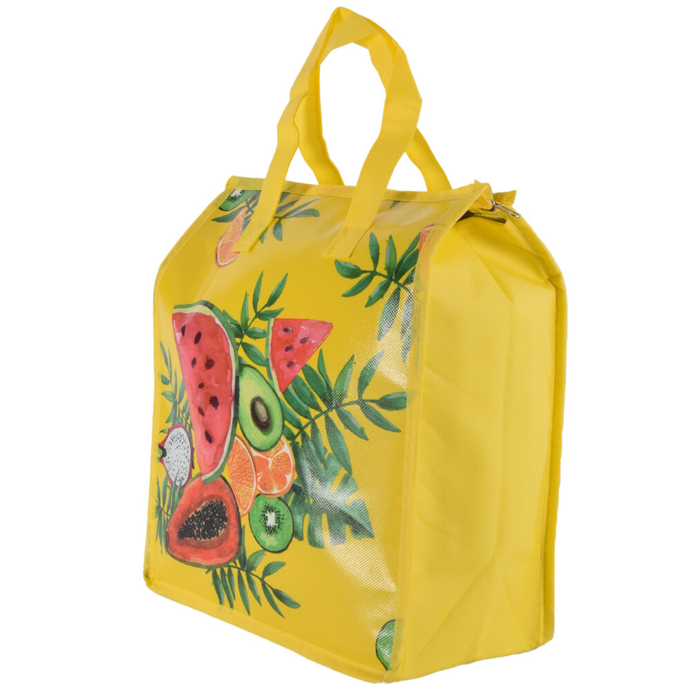 Discountershop  Cooler Bag, Picnic Bag, 8L with Tropical Design | Perfect for Summer Beach Picnics | Yellow, Polyethylene Discountershop  Cooler Bag, Picnic Bag, 8L with Tropical Design | Perfect for Summer Beach Picnics | Yellow, Polyethylene