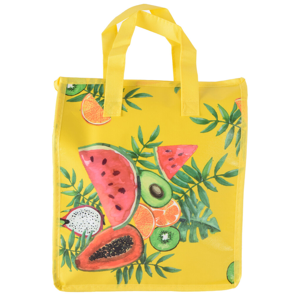 Discountershop  Cooler Bag, Picnic Bag, 8L with Tropical Design | Perfect for Summer Beach Picnics | Yellow, Polyethylene Discountershop  Cooler Bag, Picnic Bag, 8L with Tropical Design | Perfect for Summer Beach Picnics | Yellow, Polyethylene