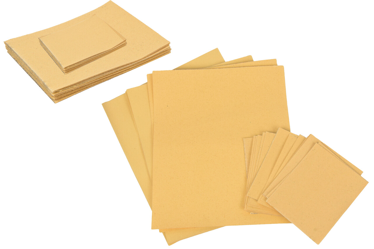 Merkloos Schuurpapier Set - 30 Stuks | Schuurmaterialen voor Volwassenen | Fijn, Grof, Metaal- en Meubel Schuurpapier | 9.30x20 cm | Beige