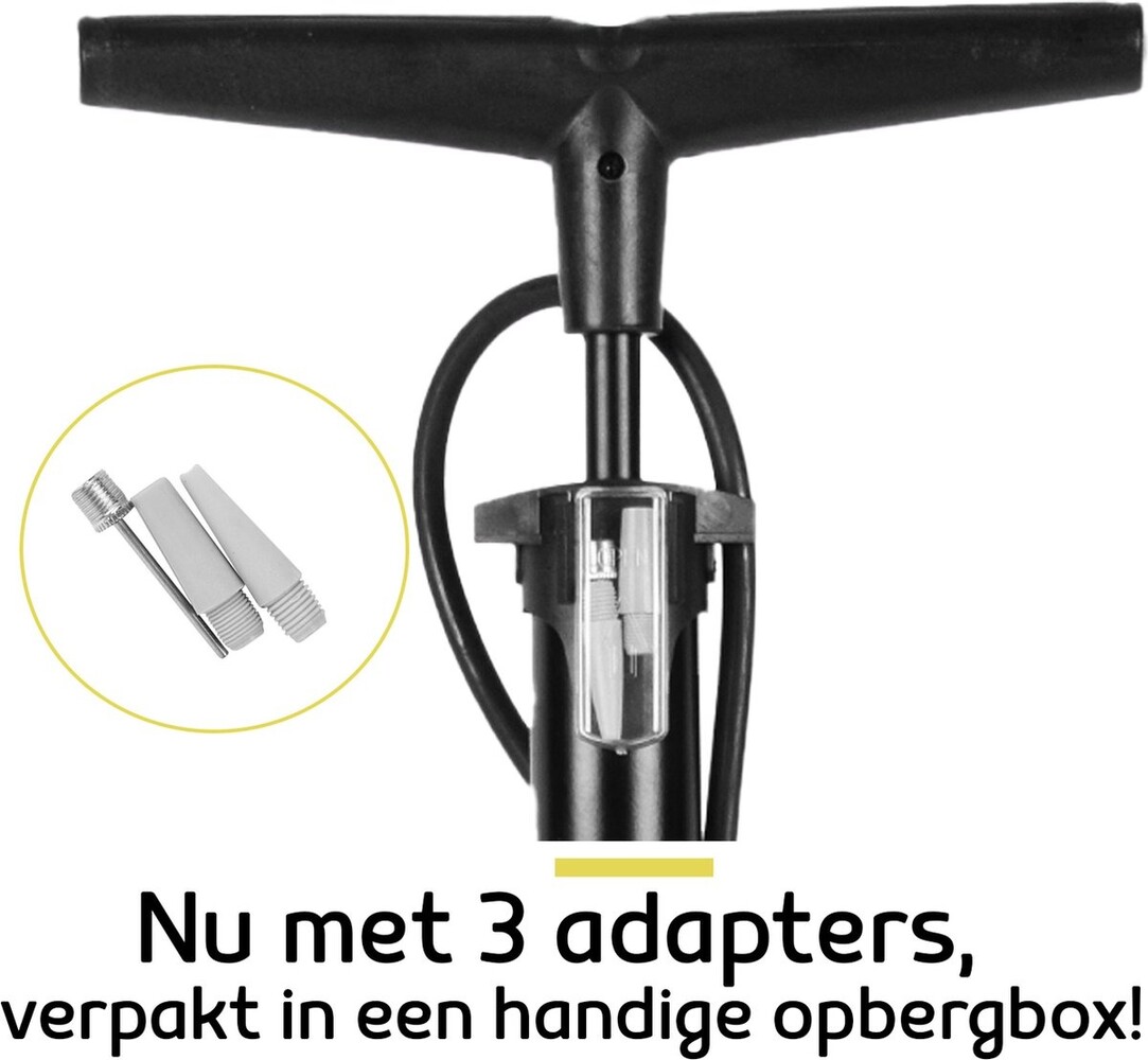 Merkloos Staande Fietspomp met Drukmeter en Adapters - 8 Bar - Kunststof en Metaal - Oranje en Zwart - 63cmx10cm Merkloos Staande Fietspomp met Drukmeter en Adapters - 8 Bar - Kunststof en Metaal - Oranje en Zwart - 63cmx10cm