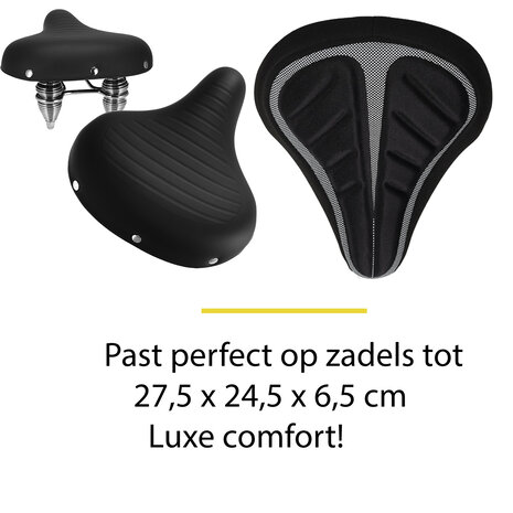 Discountershop Durable Bicycle Saddle Cover made of Black Polyester - Protection for Bicycle Saddles - 29x20x2.5 cm