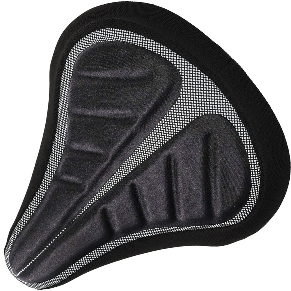 Discountershop Durable Bicycle Saddle Cover made of Black Polyester - Protection for Bicycle Saddles - 29x20x2.5 cm