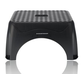 Discountershop Opstapkrukje Max. belastbaar gewicht 150 KG Opstapkrukje - opstapje/trappetje zwart met anti-slip -150 kg - oppervlak 45 x 31.5 cm