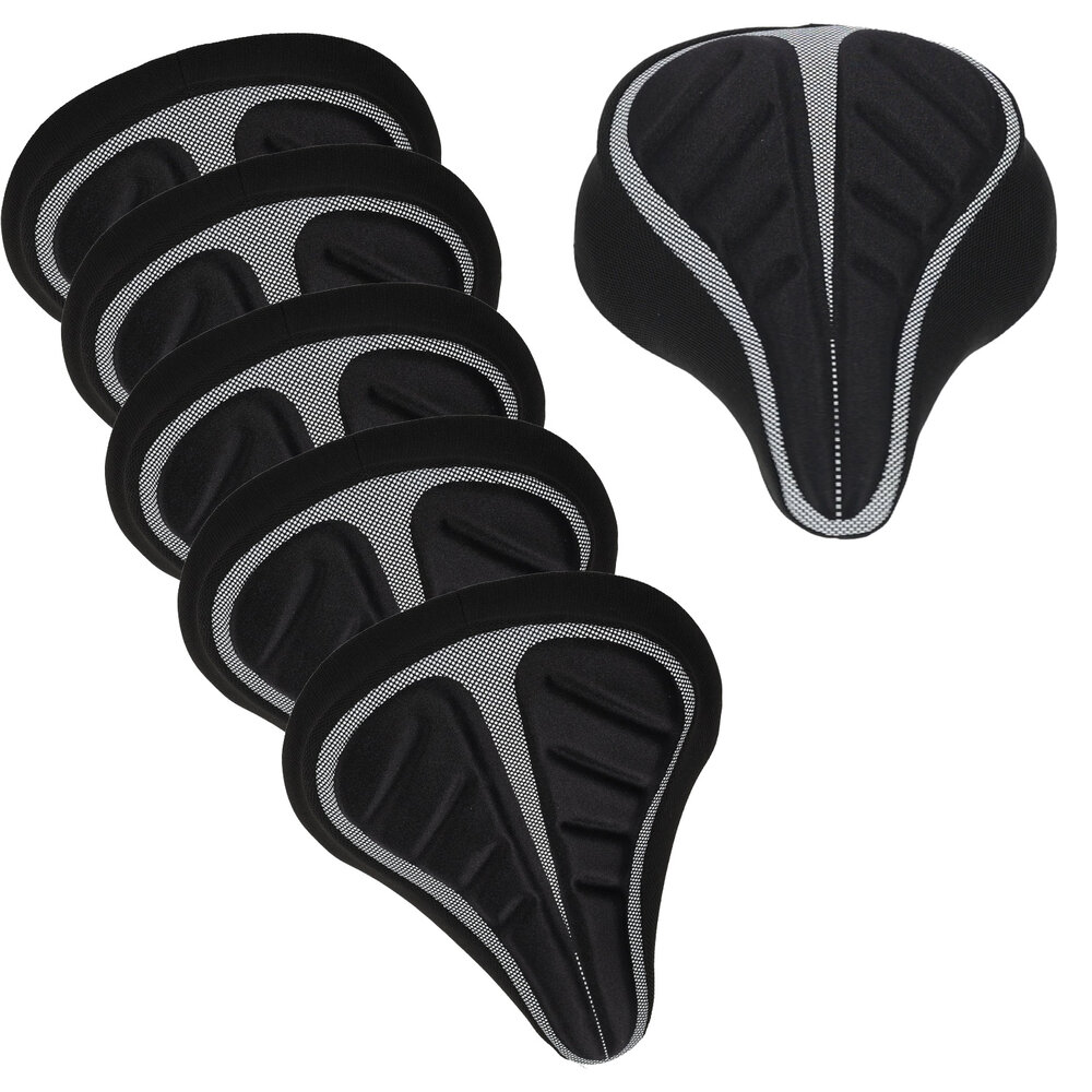 Discountershop 5x Durable Bicycle Saddle Cover made of Black Polyester - Protection for Bicycle Saddles - 29x20x2.5 cm