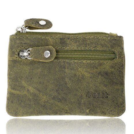 4 East Stylish Olive Leather Wallet - 4 east - Money Purse for Women - with 2 Compartments - Wallet with Zipper 4 East Stylish Olive Leather Wallet - 4 east - Money Purse for Women - with 2 Compartments - Wallet with Zipper