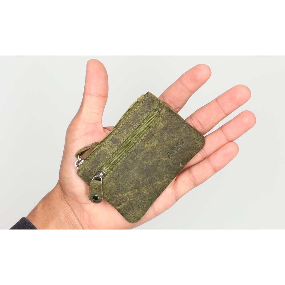 4 East Stylish Olive Leather Wallet - 4 east - Money Purse for Women - with 2 Compartments - Wallet with Zipper 4 East Stylish Olive Leather Wallet - 4 east - Money Purse for Women - with 2 Compartments - Wallet with Zipper