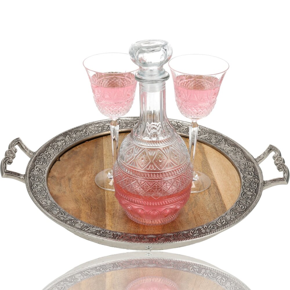 Discountershop Whiskey karaf 1 Liter - kristallen karaffen kopen voor whiskey, water, wijn, bourbon, likeur - limonade luxe karaf geschenken - feestelijk