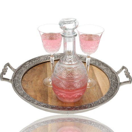 Discountershop Crystal Decanters 1 L - Genuine Italian Crystal for Whiskey, Wine, Bourbon, Lemonade  & More