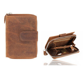 4 East Brown Wallet with Zipper - Genuine Leather - RFID Protected Anti Skim - 13,5x10 cm - 6 Credit Card Pockets 4 East Brown Wallet with Zipper - Genuine Leather - RFID Protected Anti Skim - 13,5x10 cm - 6 Credit Card Pockets