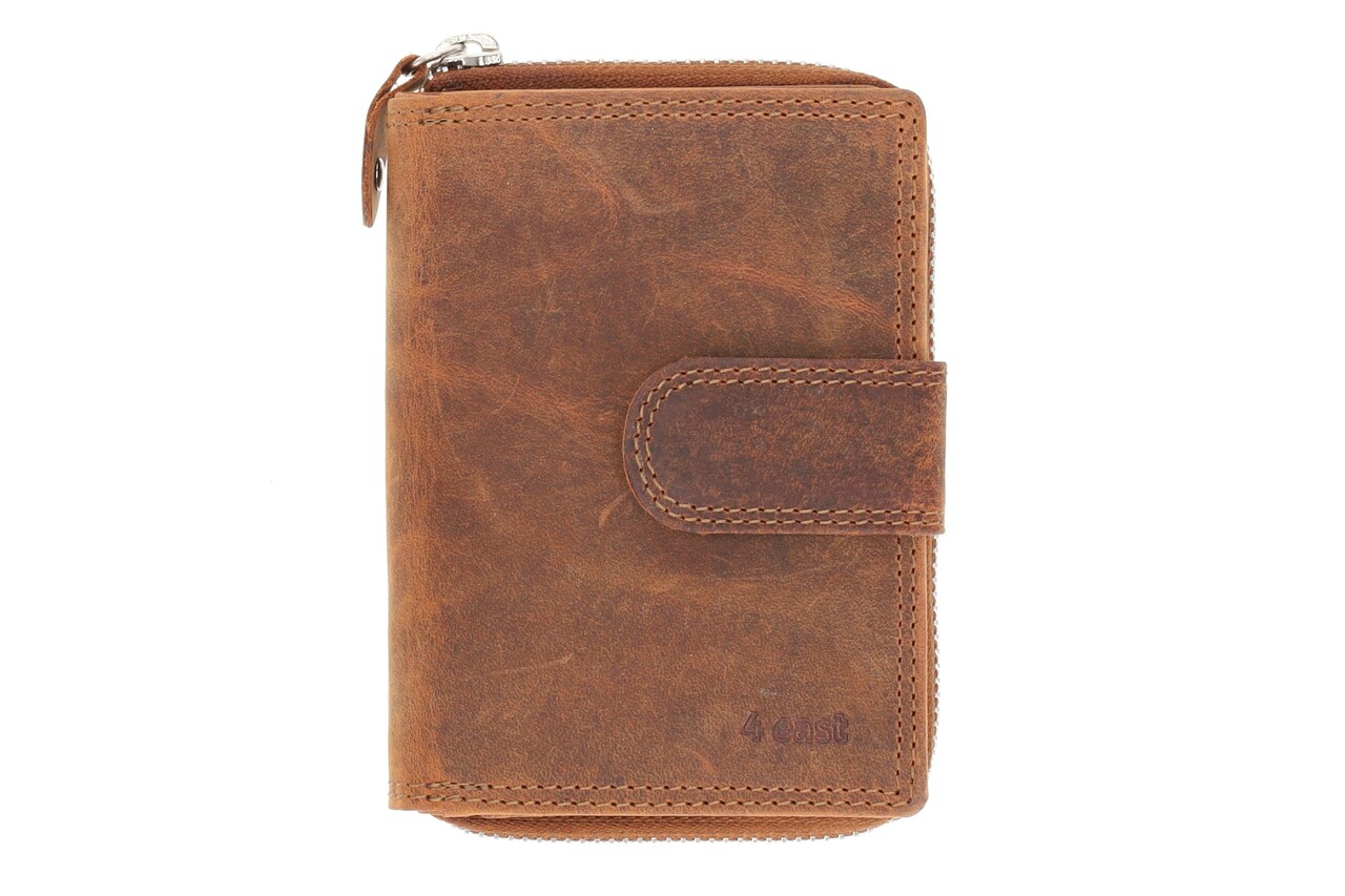 4 East Portemonnee Heren - Portemonnee Dames - Camel - Unisex Portemonnee met Rits - RFID Anti-Skim - 13,5x10 cm  - 6 Pasjeshouder 4 East Portemonnee Heren - Portemonnee Dames - Camel - Unisex Portemonnee met Rits - RFID Anti-Skim - 13,5x10 cm  - 6 Pasjeshouder