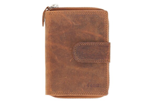 4 East Portemonnee Heren - Portemonnee Dames - Camel - Unisex Portemonnee met Rits - RFID Anti-Skim - 13,5x10 cm  - 6 Pasjeshouder 4 East Portemonnee Heren - Portemonnee Dames - Camel - Unisex Portemonnee met Rits - RFID Anti-Skim - 13,5x10 cm  - 6 Pasjeshouder