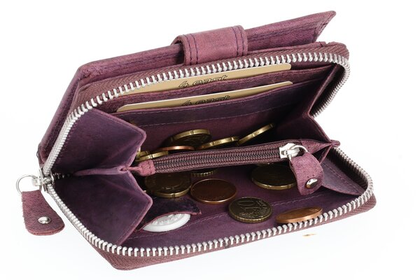 4 East Unisex Leather Wallet - Purple Pure Leather with Zipper - RFID Anti-Skim - 7 Card Slots, Bill Compartment & Coin Pocket - Perfect Christmas Gift - 13.5x10cm 4 East Unisex Leather Wallet - Purple Pure Leather with Zipper - RFID Anti-Skim - 7 Card Slots, Bill Compartment & Coin Pocket - Perfect Christmas Gift - 13.5x10cm