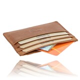4 East Brown (Tan) Genuine Buffalo Leather Wallet | 10.5cm x 0.3cm x 8cm | Compact and Slim Wallet with 6 Credit Card Slots and Extra Pockets | RFID Wallet with Coin Pocket