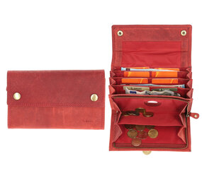 4 East Horeca Portemonnee - Rode Horeca Portefeuille - Kelnersbeurs - RFID Bescherming Kelnerportemonnee - 14 Pasjeshouder & Muntvak 4 East Horeca Portemonnee - Rode Horeca Portefeuille - Kelnersbeurs - RFID Bescherming Kelnerportemonnee - 14 Pasjeshouder & Muntvak