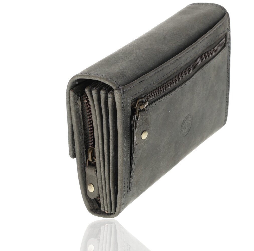 4 East Leather Catering Wallet - Horeca Catering Wallet - Men & Women - RFID - 14 Card Holder & Coin Pocket - Gray