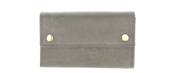 4 East Leather Catering Wallet - Horeca Catering Wallet - Men & Women - RFID - 14 Card Holder & Coin Pocket - Gray