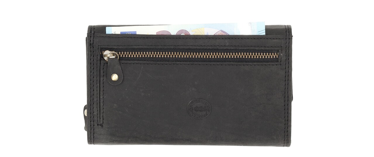 4 East Horeca Portemonnee - Compacte Horeca Portefeuille voor Heren & Dames - Kelnersbeurs met RFID Bescherming -Buffelleer Zwart - 14 Kaartsleuven, 4 Briefgeldvakken- Muntvak met Rits 4 East Horeca Portemonnee - Compacte Horeca Portefeuille voor Heren & Dames - Kelnersbeurs met RFID Bescherming -Buffelleer Zwart - 14 Kaartsleuven, 4 Briefgeldvakken- Muntvak met Rits