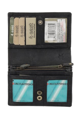 4 East RFID Wallet | Buffalo leather | 14 Passes | Coin compartment | Press studs | Buffalo leather | Money Exchange | 8.5x12.5x3cm 4 East RFID Wallet | Buffalo leather | 14 Passes | Coin compartment | Press studs | Buffalo leather | Money Exchange | 8.5x12.5x3cm