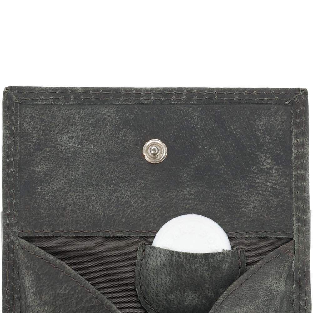 4 East Trifold Wallet in Gray with Genuine Leather - Compact Size - 4 East - 9.5x8x2.5cm - 6 Credit card compartments - 2 compartments inside - 1 compartment for coins. 4 East Trifold Wallet in Gray with Genuine Leather - Compact Size - 4 East - 9.5x8x2.5cm - 6 Credit card compartments - 2 compartments inside - 1 compartment for coins.