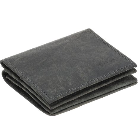 4 East Grijze Leren Portemonnee Heren Dames - 6 Pasjeshouders, Vierkant Muntvak, RFID Bescherming, 2 Biljetvakken - 9,5x7,5 cm 4 East Grijze Leren Portemonnee Heren Dames - 6 Pasjeshouders, Vierkant Muntvak, RFID Bescherming, 2 Biljetvakken - 9,5x7,5 cm