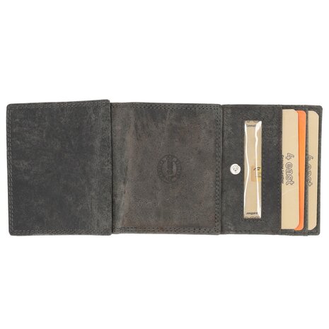 4 East Trifold Wallet in Gray with Genuine Leather - Compact Size - 4 East - 9.5x8x2.5cm - 6 Credit card compartments - 2 compartments inside - 1 compartment for coins. 4 East Trifold Wallet in Gray with Genuine Leather - Compact Size - 4 East - 9.5x8x2.5cm - 6 Credit card compartments - 2 compartments inside - 1 compartment for coins.