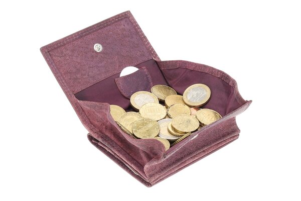 4 East Buffalo Leather Wallet - 6 Card Holders, RFID Protection, Square Coin Pocket, Purple Leather - 9.5x7.5 cm 4 East Buffalo Leather Wallet - 6 Card Holders, RFID Protection, Square Coin Pocket, Purple Leather - 9.5x7.5 cm