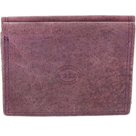 4 East Buffalo Leather Wallet - 6 Card Holders, RFID Protection, Square Coin Pocket, Purple Leather - 9.5x7.5 cm 4 East Buffalo Leather Wallet - 6 Card Holders, RFID Protection, Square Coin Pocket, Purple Leather - 9.5x7.5 cm