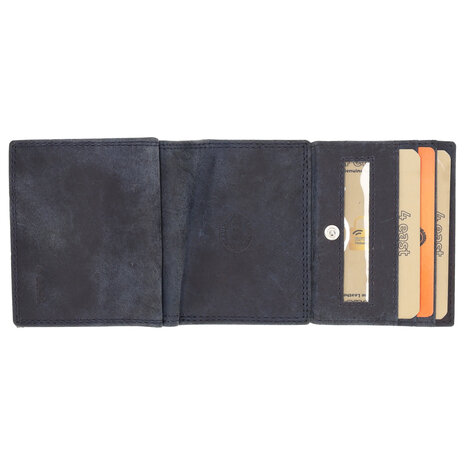 4 East Navy Blue Genuine Leather Crossbody and Shoulder Bag with Credit Card Holder - 2 Pockets, 1 Coin Pocket, 6 Credit Card Pockets for optimal organization