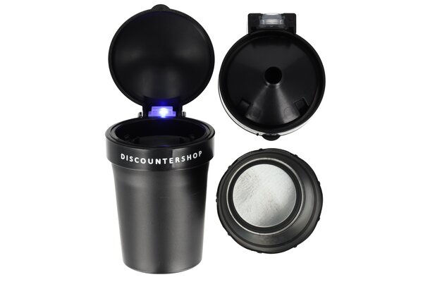 Merkloos Odorless Car Ashtray with LED lighting incl BATTERY - Black Merkloos Odorless Car Ashtray with LED lighting incl BATTERY - Black