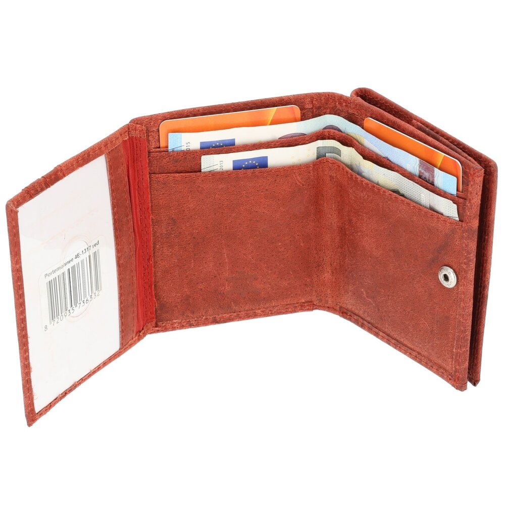 4 East Portmonnee - Buffel Leer Rood , 6 Pasjeshouders, RFID Bescherming, Vierkant Muntvak - 9,5x7,5 cm 4 East Portmonnee - Buffel Leer Rood , 6 Pasjeshouders, RFID Bescherming, Vierkant Muntvak - 9,5x7,5 cm
