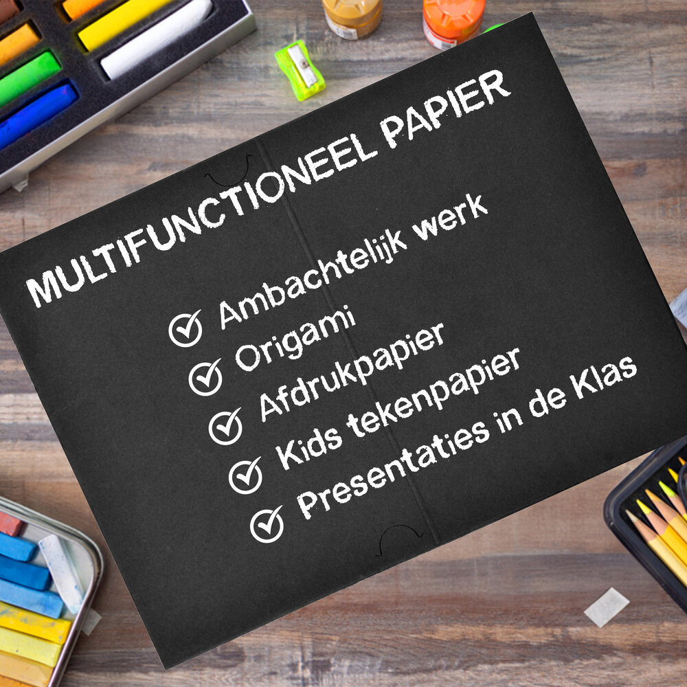 Merkloos Hobby Paper | 100 Sheets Black | Drawing Paper | 19 x 14 cm | Scrapbook Paper | Perfect for Card Making, Origami, Scrapbooking Merkloos Hobby Paper | 100 Sheets Black | Drawing Paper | 19 x 14 cm | Scrapbook Paper | Perfect for Card Making, Origami, Scrapbooking