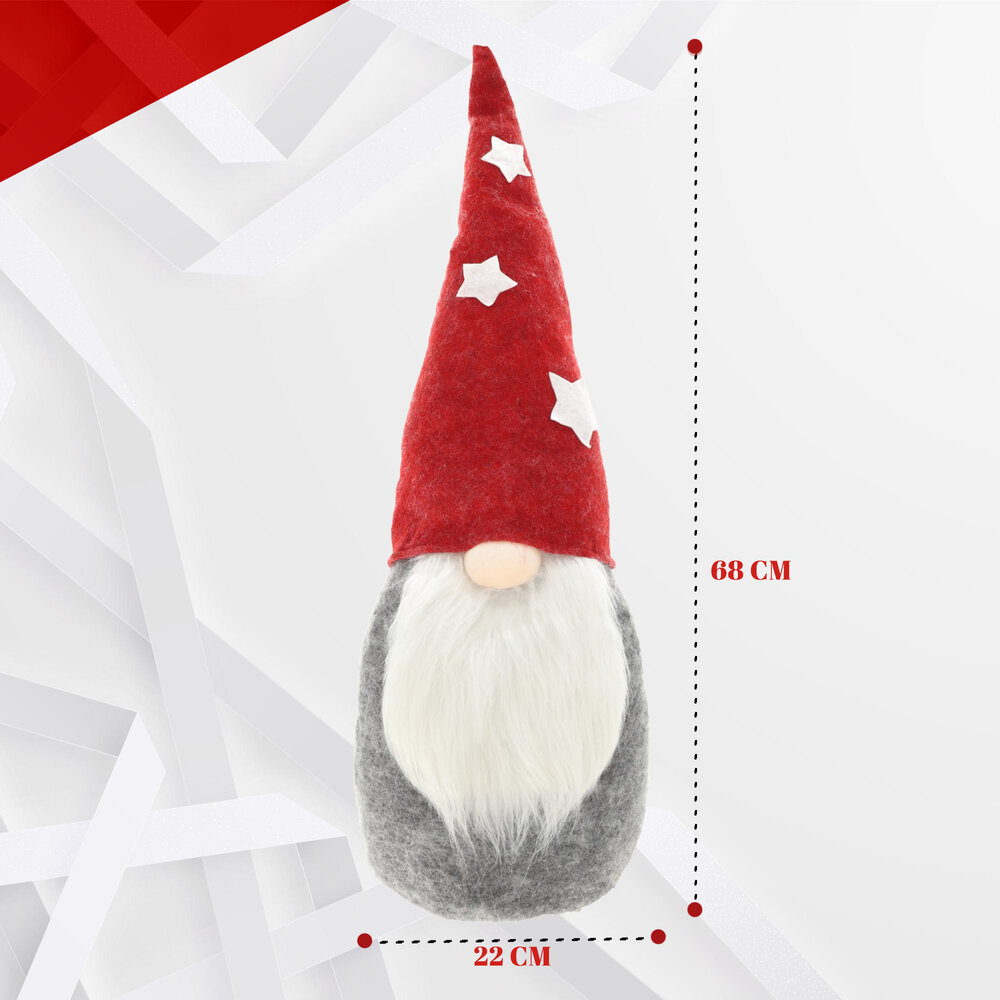 Merkloos Schattige Kerstman Gnoom Pluche Pop - Rood, Grijs, Wit - 71cm Hoog - Kerst Kabouter Decoratie Merkloos Schattige Kerstman Gnoom Pluche Pop - Rood, Grijs, Wit - 71cm Hoog - Kerst Kabouter Decoratie