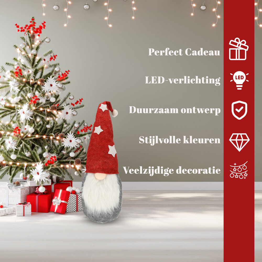 Merkloos Schattige Kerstman Gnoom Pluche Pop - Rood, Grijs, Wit - 71cm Hoog - Kerst Kabouter Decoratie Merkloos Schattige Kerstman Gnoom Pluche Pop - Rood, Grijs, Wit - 71cm Hoog - Kerst Kabouter Decoratie