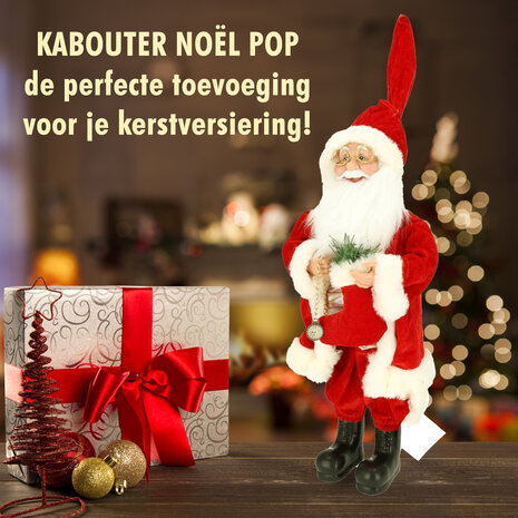 Discountershop Santa Claus Figurine - Height 45 cm - Red Christmas Decorations Online - Use in Christmas or Sinterklaas