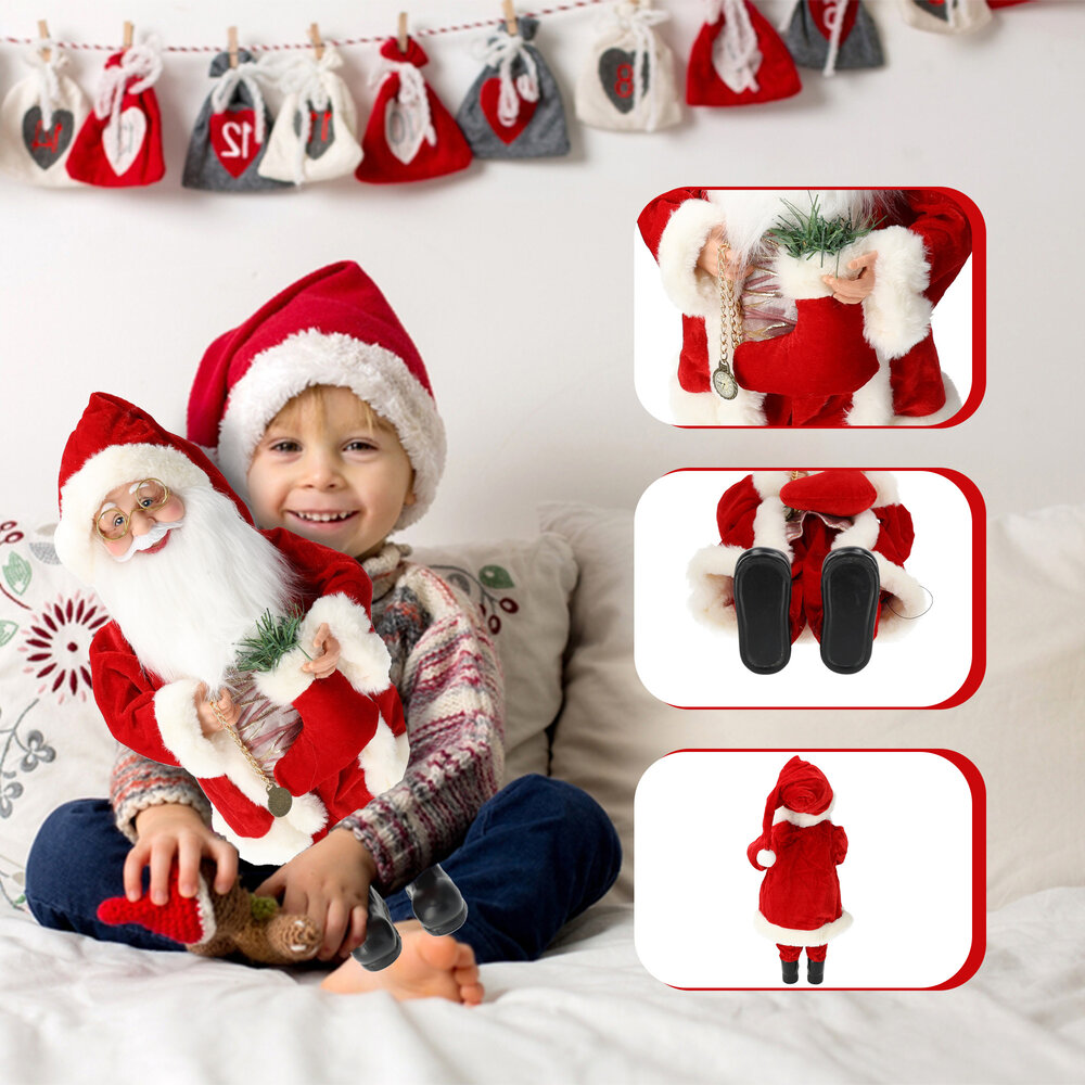 Discountershop Santa Claus Figurine - Height 45 cm - Red Christmas Decorations Online - Use in Christmas or Sinterklaas