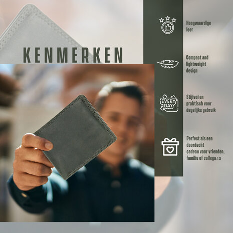 4 East Leren Portemonnee Unisex Olijfgroen - Compact, Duurzaam en Functioneel - 11cm x 9cm x 2cm - Veelzijdige Opbergruimte 4 East Leren Portemonnee Unisex Olijfgroen - Compact, Duurzaam en Functioneel - 11cm x 9cm x 2cm - Veelzijdige Opbergruimte