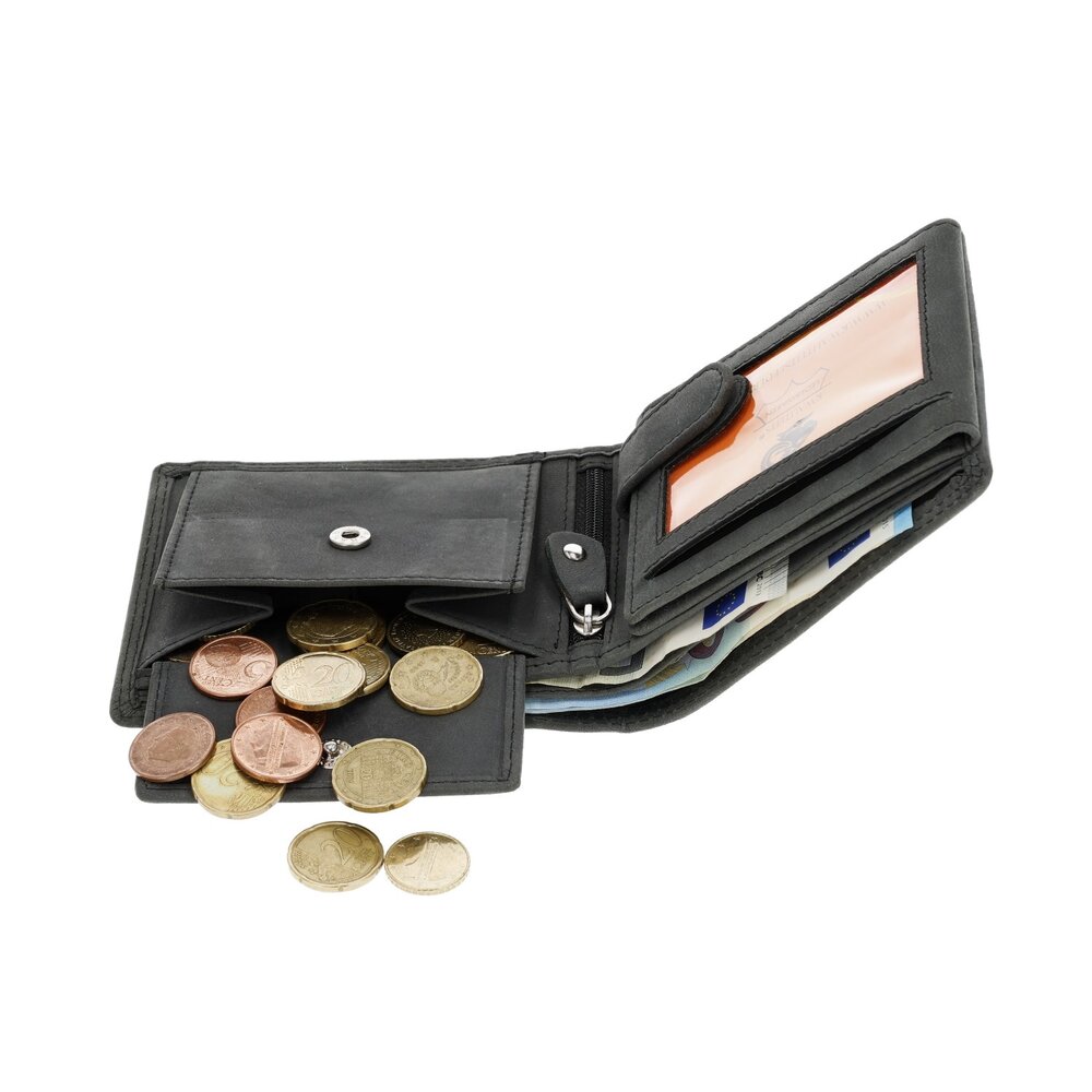 Merkloos Buffelleer Portemonnee - RFID-Blocking - 7 Kaartvakken - Compact & Duurzaam - Met Ruim muntgeldvak - 9.5x11cm Zwart Merkloos Buffelleer Portemonnee - RFID-Blocking - 7 Kaartvakken - Compact & Duurzaam - Met Ruim muntgeldvak - 9.5x11cm Zwart