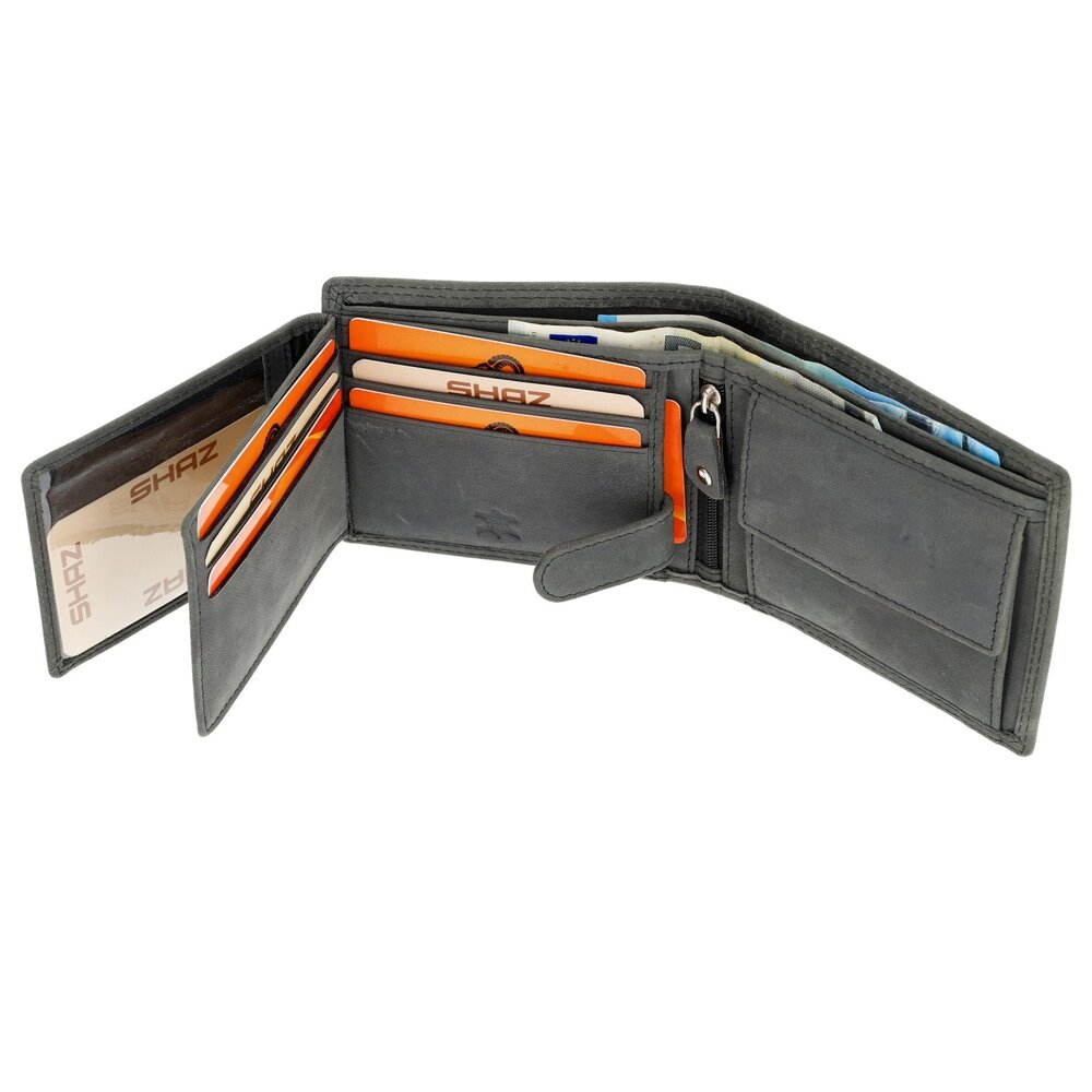 Merkloos Buffelleer Portemonnee - RFID-Blocking - 7 Kaartvakken - Compact & Duurzaam - Met Ruim muntgeldvak - 9.5x11cm Zwart Merkloos Buffelleer Portemonnee - RFID-Blocking - 7 Kaartvakken - Compact & Duurzaam - Met Ruim muntgeldvak - 9.5x11cm Zwart