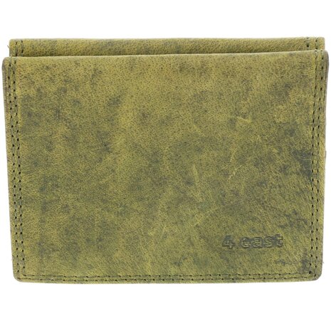 4 East Stijlvolle Olive Leren Portemonnee met Rits - 4 east - Dames Geldbeurs - 1x muntvak binnen - 2vakken - 6x creditcards vakken 4 East Stijlvolle Olive Leren Portemonnee met Rits - 4 east - Dames Geldbeurs - 1x muntvak binnen - 2vakken - 6x creditcards vakken