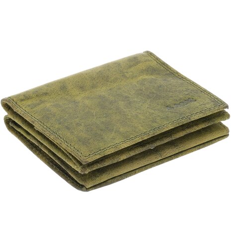 4 East Mens Leather Wallet | Genuine Hunter Leather RFID Blocking Unisex Wallet with Coin Compartment and Card Slots | 9.5 x 7.5 x 2 cm - Olive Color 4 East Mens Leather Wallet | Genuine Hunter Leather RFID Blocking Unisex Wallet with Coin Compartment and Card Slots | 9.5 x 7.5 x 2 cm - Olive Color