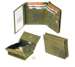 4 East Mens Leather Wallet | Genuine Hunter Leather RFID Blocking Unisex Wallet with Coin Compartment and Card Slots | 9.5 x 7.5 x 2 cm - Olive Color 4 East Mens Leather Wallet | Genuine Hunter Leather RFID Blocking Unisex Wallet with Coin Compartment and Card Slots | 9.5 x 7.5 x 2 cm - Olive Color