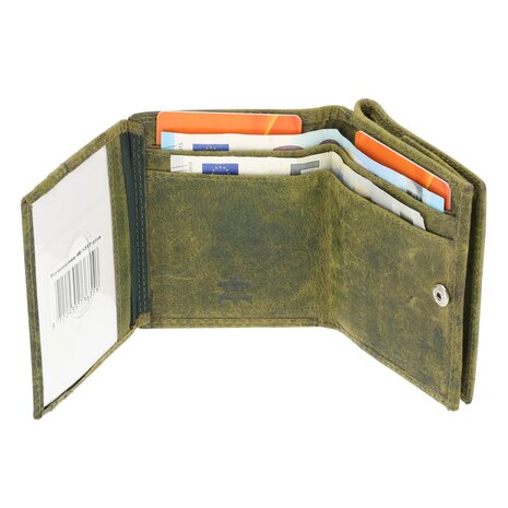 4 East Stijlvolle Olive Leren Portemonnee met Rits - 4 east - Dames Geldbeurs - 1x muntvak binnen - 2vakken - 6x creditcards vakken 4 East Stijlvolle Olive Leren Portemonnee met Rits - 4 east - Dames Geldbeurs - 1x muntvak binnen - 2vakken - 6x creditcards vakken