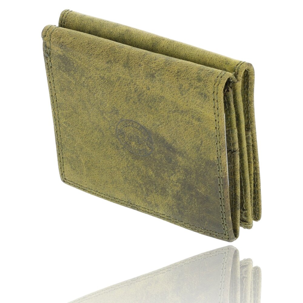 4 East Mens Leather Wallet | Genuine Hunter Leather RFID Blocking Unisex Wallet with Coin Compartment and Card Slots | 9.5 x 7.5 x 2 cm - Olive Color 4 East Mens Leather Wallet | Genuine Hunter Leather RFID Blocking Unisex Wallet with Coin Compartment and Card Slots | 9.5 x 7.5 x 2 cm - Olive Color