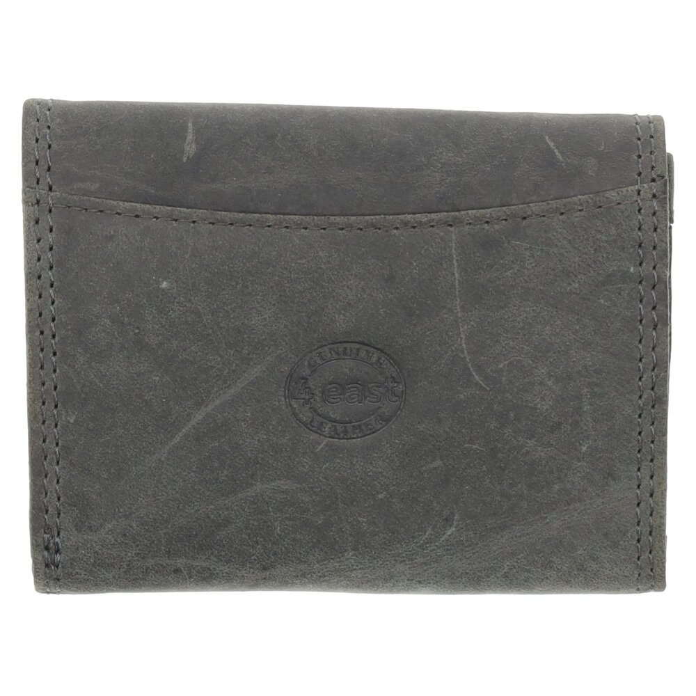 4 East Leather Mini Wallet with RFID | Unisex Small Purse for Men & Women, with 4 Card Slots, Coin Pocket, & Bill Compartment | Perfect Christmas Gift in Grey - 10.5x8.5x2.5 cm 4 East Leather Mini Wallet with RFID | Unisex Small Purse for Men & Women, with 4 Card Slots, Coin Pocket, & Bill Compartment | Perfect Christmas Gift in Grey - 10.5x8.5x2.5 cm