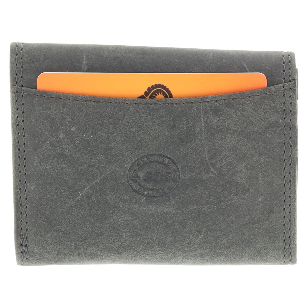 4 East Leather Mini Wallet with RFID | Unisex Small Purse for Men & Women, with 4 Card Slots, Coin Pocket, & Bill Compartment | Perfect Christmas Gift in Grey - 10.5x8.5x2.5 cm 4 East Leather Mini Wallet with RFID | Unisex Small Purse for Men & Women, with 4 Card Slots, Coin Pocket, & Bill Compartment | Perfect Christmas Gift in Grey - 10.5x8.5x2.5 cm