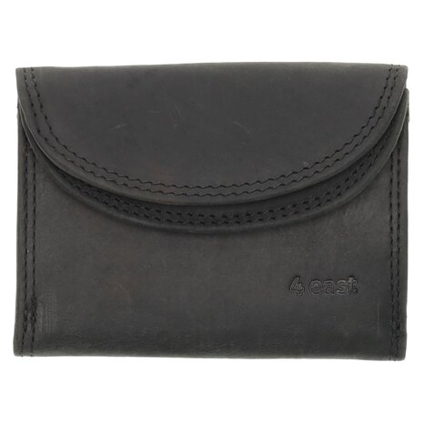 4 East Mini Wallet Leather with RFID | Portable Unisex Small Purse for Men & Women | 4 Card Slots, Coin Pocket, & 2 Bill Compartment | Black - 10.5x8.5x2.5 cm 4 East Mini Wallet Leather with RFID | Portable Unisex Small Purse for Men & Women | 4 Card Slots, Coin Pocket, & 2 Bill Compartment | Black - 10.5x8.5x2.5 cm