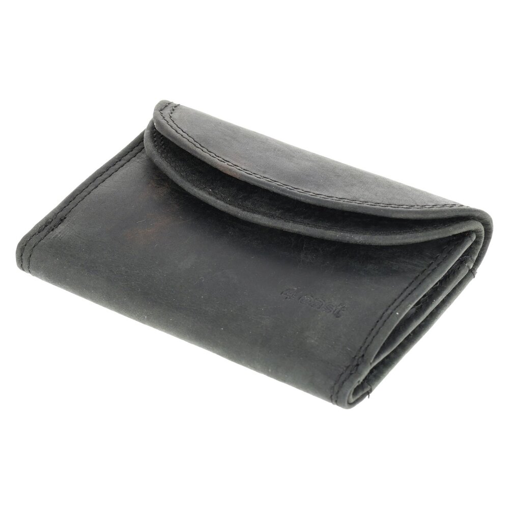 4 East Mini Wallet Leather with RFID | Portable Unisex Small Purse for Men & Women | 4 Card Slots, Coin Pocket, & 2 Bill Compartment | Black - 10.5x8.5x2.5 cm 4 East Mini Wallet Leather with RFID | Portable Unisex Small Purse for Men & Women | 4 Card Slots, Coin Pocket, & 2 Bill Compartment | Black - 10.5x8.5x2.5 cm