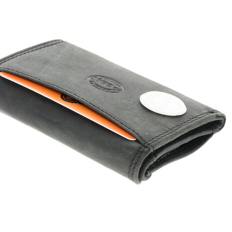 4 East  Kleine Portemonnee Zwart | Leren Mini Portemonnee met RFID Bescherming  | Kaarthouder, Briefgeld & Muntvak | 10.5x8.5cm | Ideaal Cadeau – Moederdag, Vaderdag!