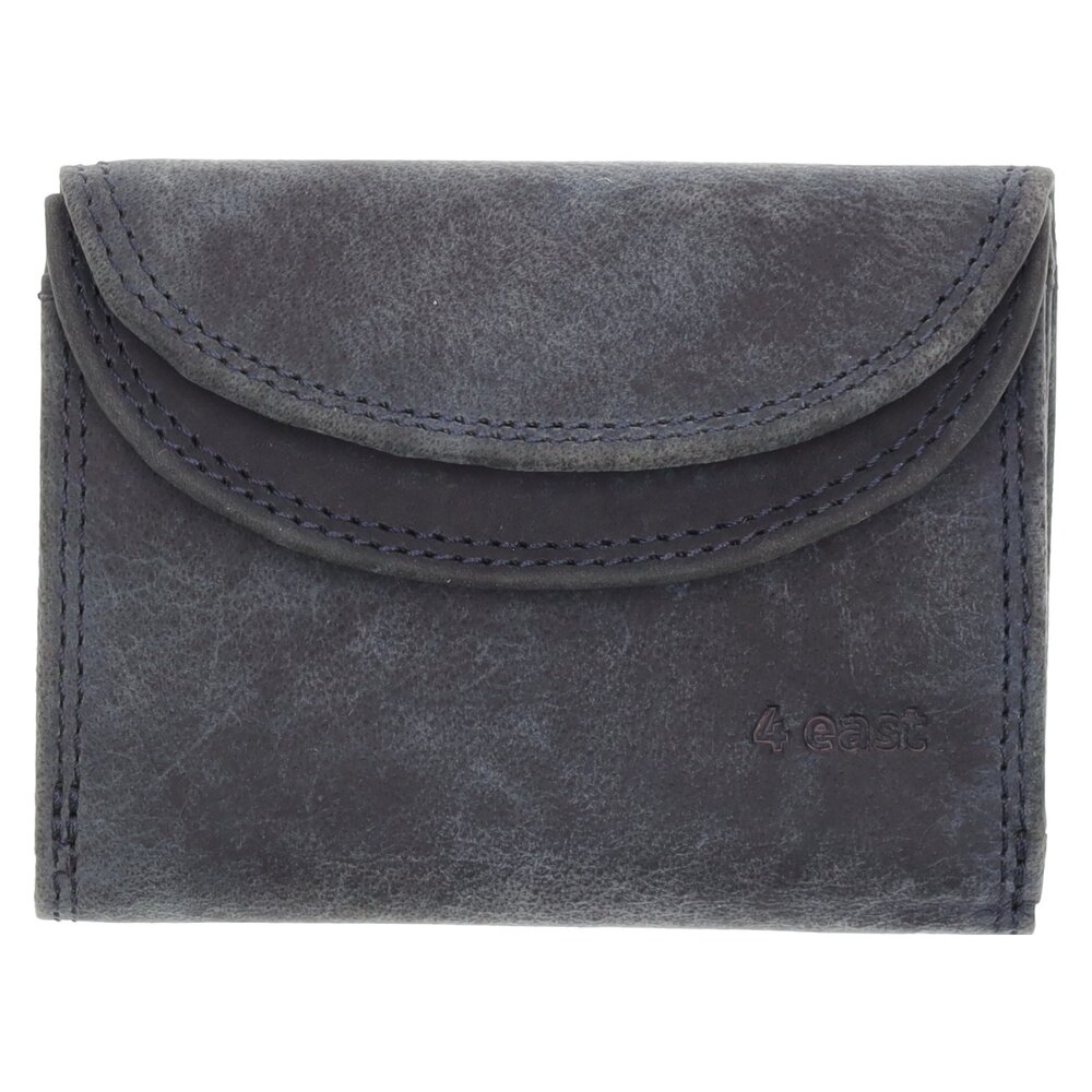4 East Small Wallet with RFID | Portable Navy Leather Wallet for Men & Women | 4 Card Slots, Coin Pocket, & 2 Bill Compartment | 10.5x8.5x2.5 cm 4 East Small Wallet with RFID | Portable Navy Leather Wallet for Men & Women | 4 Card Slots, Coin Pocket, & 2 Bill Compartment | 10.5x8.5x2.5 cm